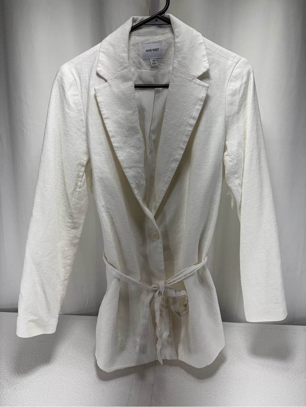 Nine West Cream Self-Tie Blazer Jacket 4571
